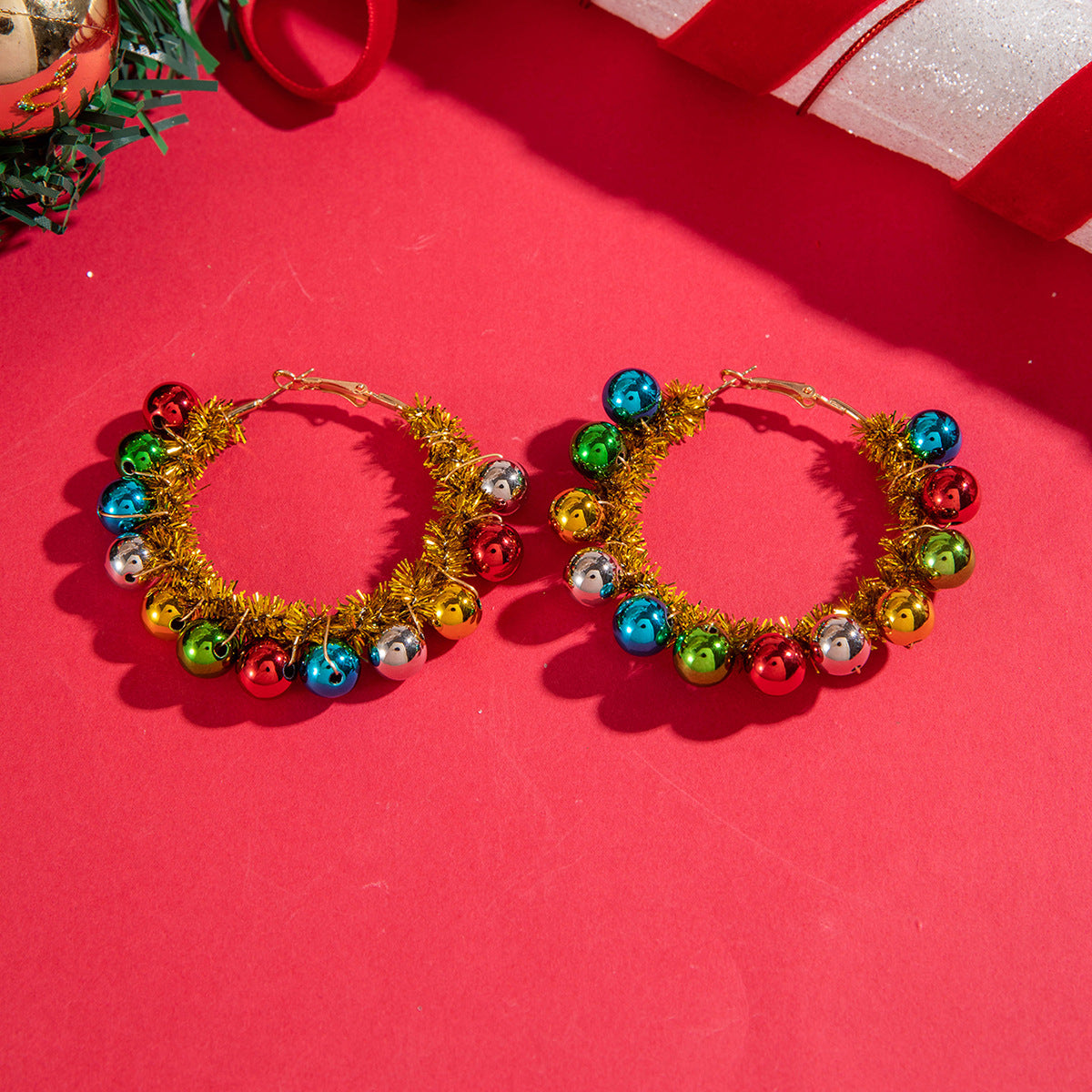 Wholesale  Christmas color earrings niche design earrings